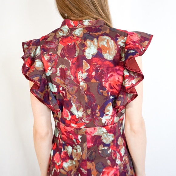BLACK HALO Multicolor Floral Print Ruffle Dress - Picture 5 of 7